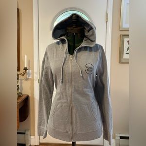 Victoria Sport Women Gray Zip Up Hoodie size L Logo On Chest